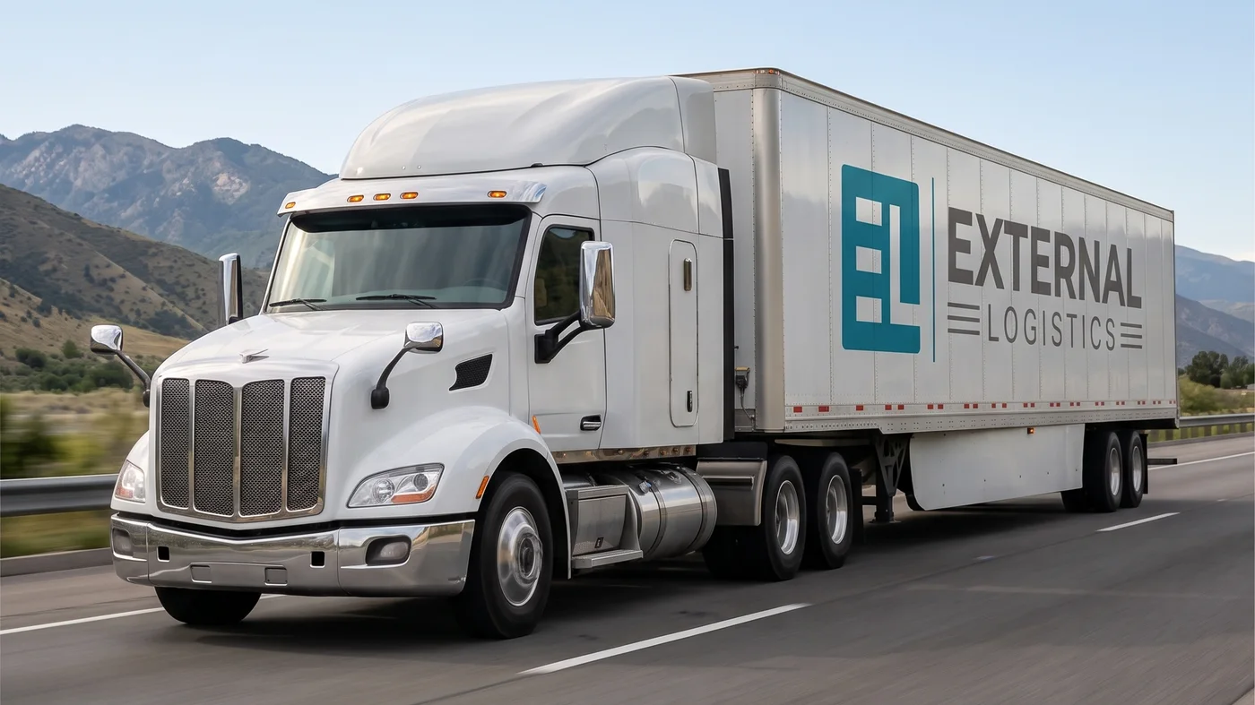 External Logistics branded tractor trailer on the highway